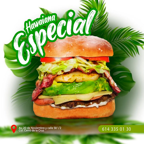 HAMBURGUESA HAWAIANA ESPECIAL